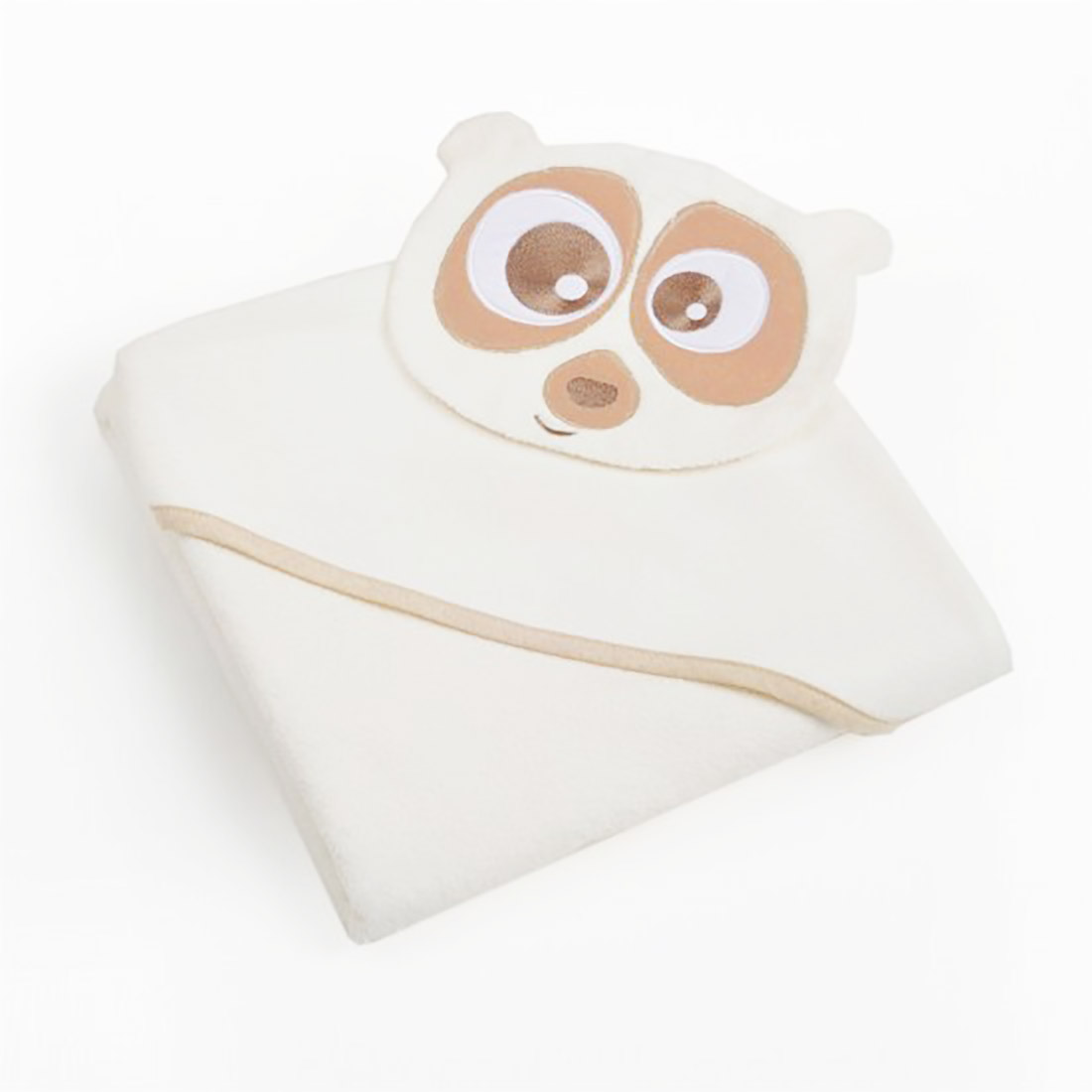 OrganicEra Organic Baby Hooded Towel, Beige Panda