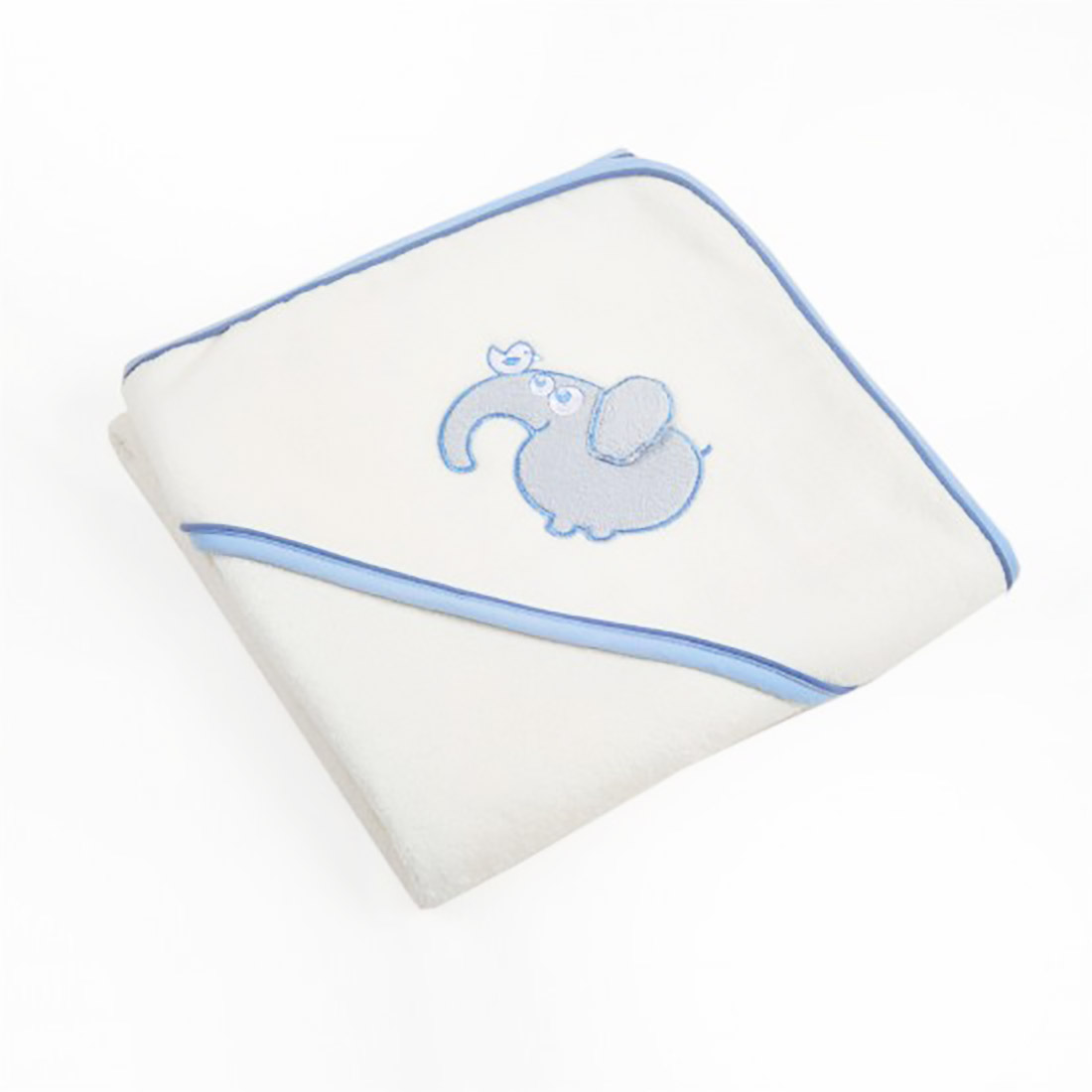 OrganicEra Organic Baby Hooded Towel, Blue Elephant
