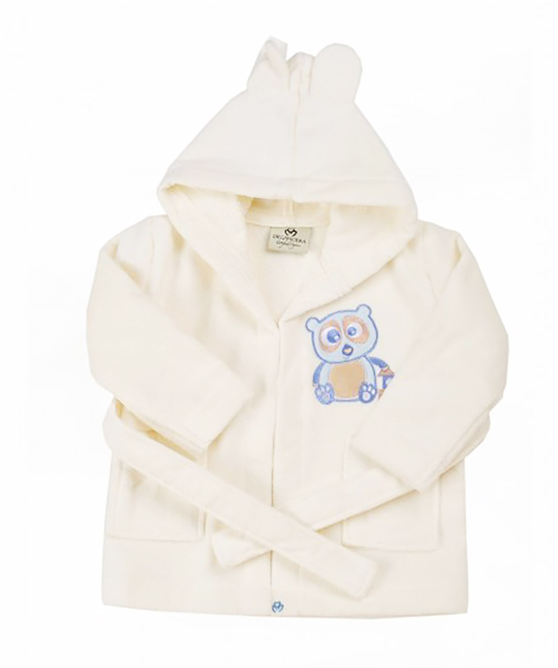 OrganicEra Organic Baby Bathrobe, Blue Panda