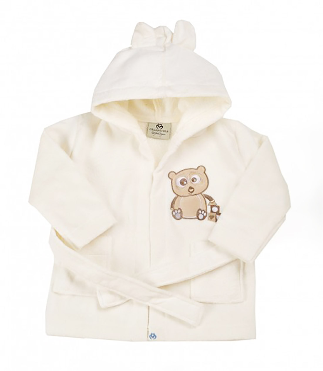 OrganicEra Organic Baby Bathrobe, Beige Panda