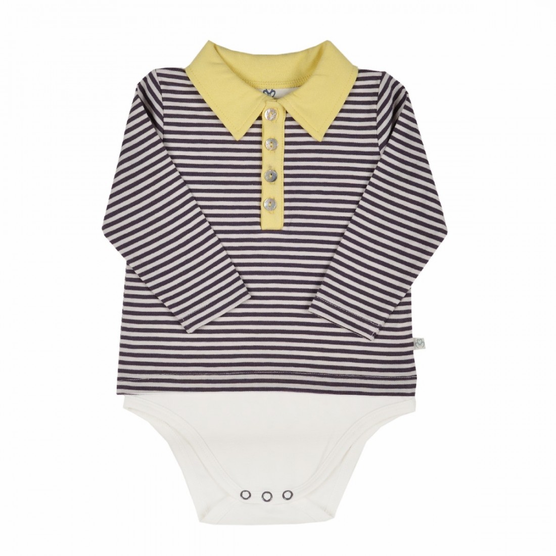 OrganicEra Organic Baby Polo T-shirt Bodysuit, Navy