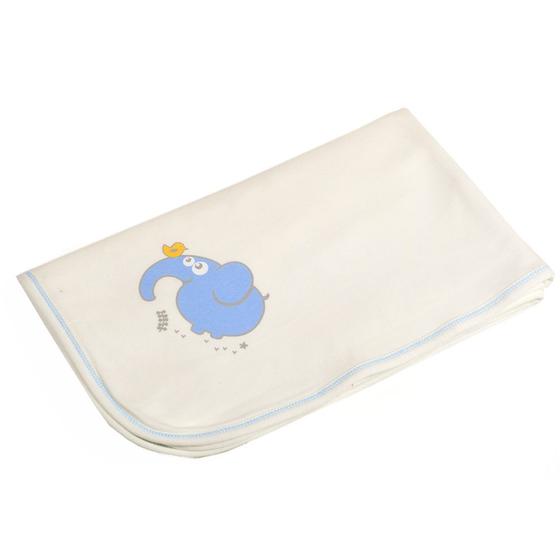 OrganicEra Organic Baby Blanket, Ecru & Blue
