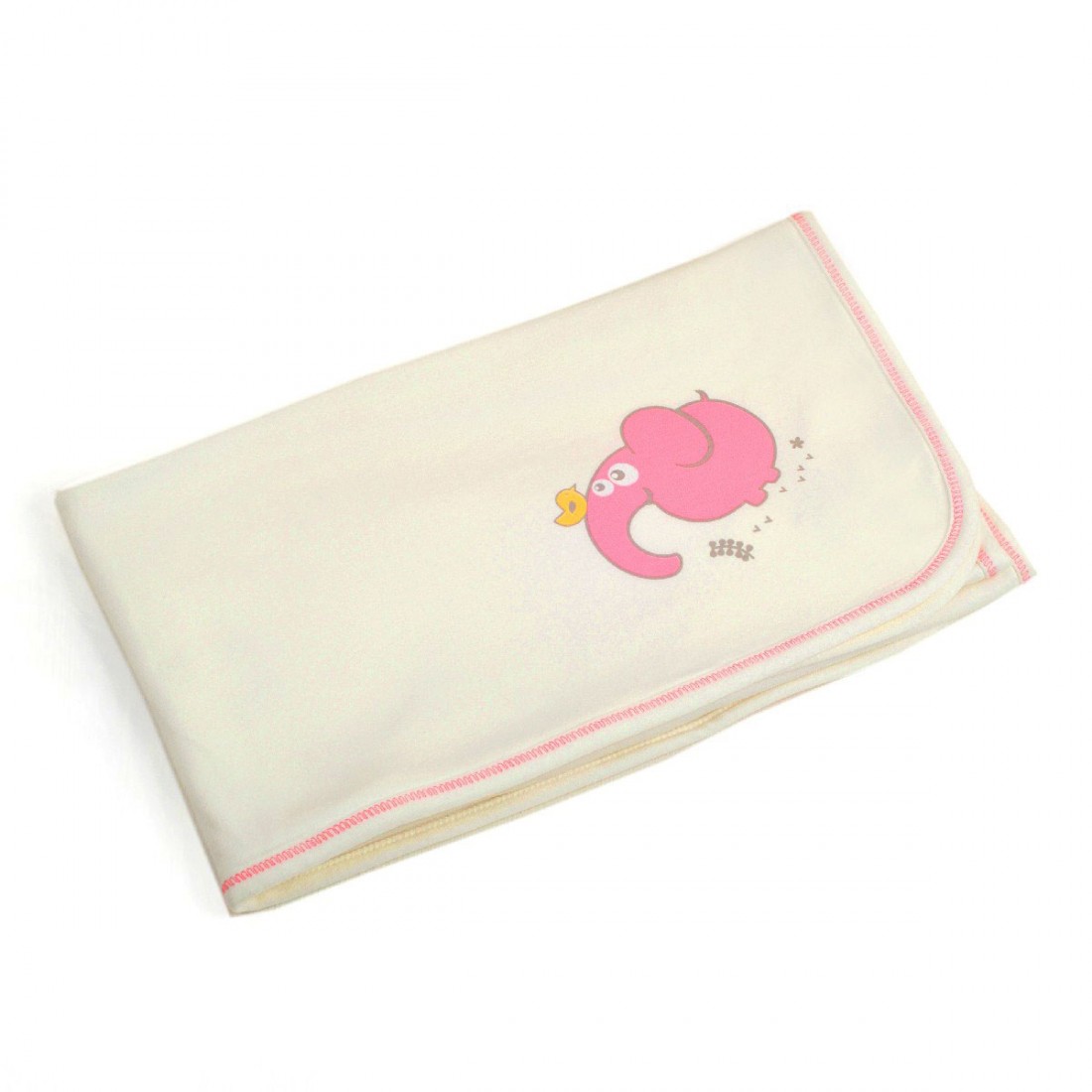 OrganicEra Organic Baby Blanket, Ecru & Pink