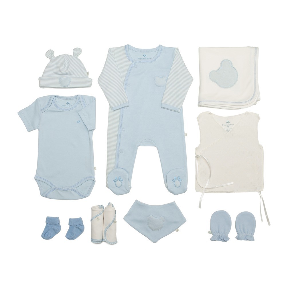 OrganicEra Organic Newborn Baby Set, 10 pcs, Blue-NEW