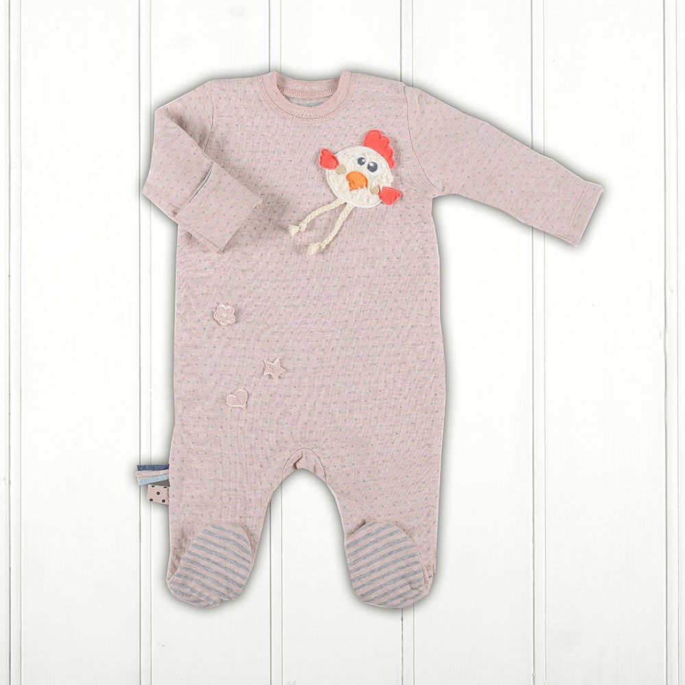 OrganicEra Organic Sleepsuit, Rose Melange