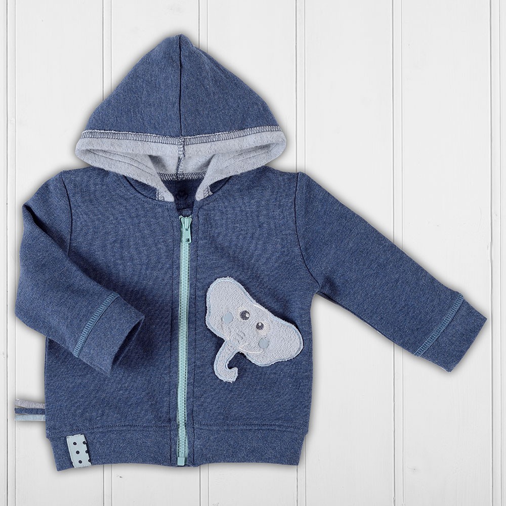 OrganicEra Organic Hoodie With Zip, indigo melange