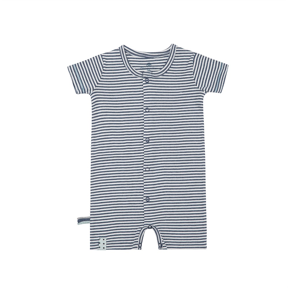 OrganicEra Organic Romper, indigo striped