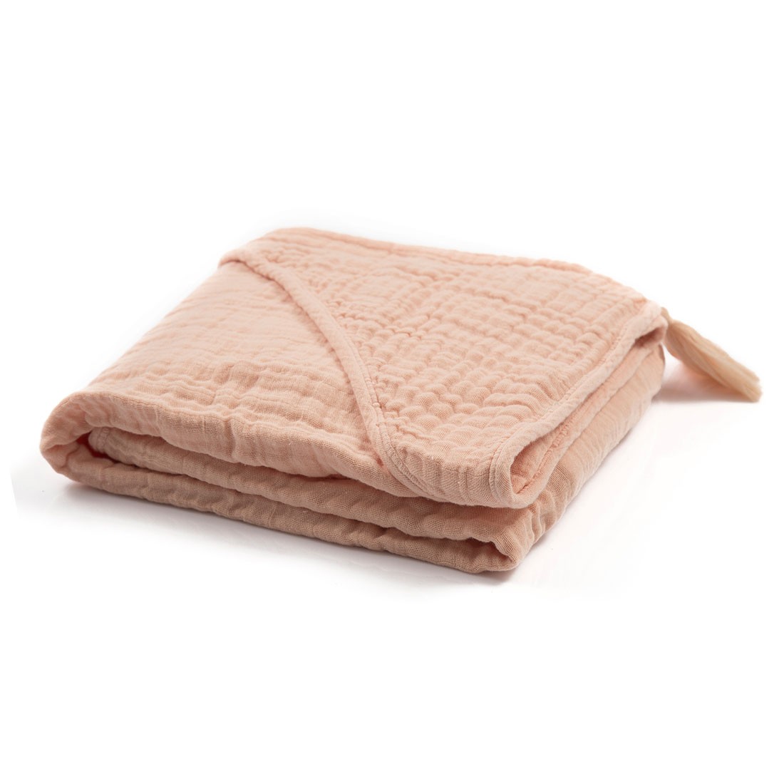 OrganicEra Muslin Baby Hooded Towel, Coral 