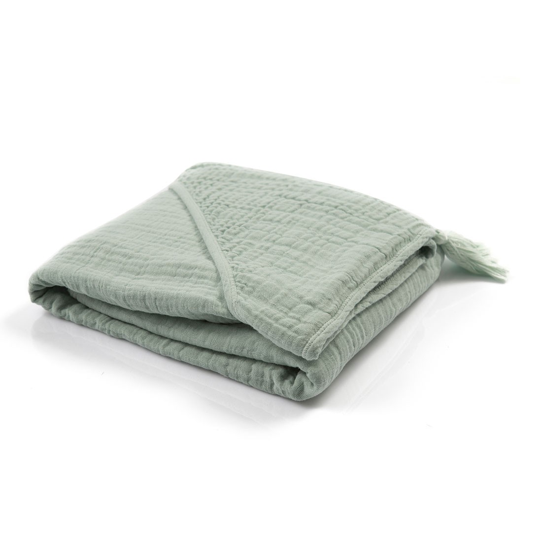 OrganicEra Muslin Baby Hooded Towel, Aqua