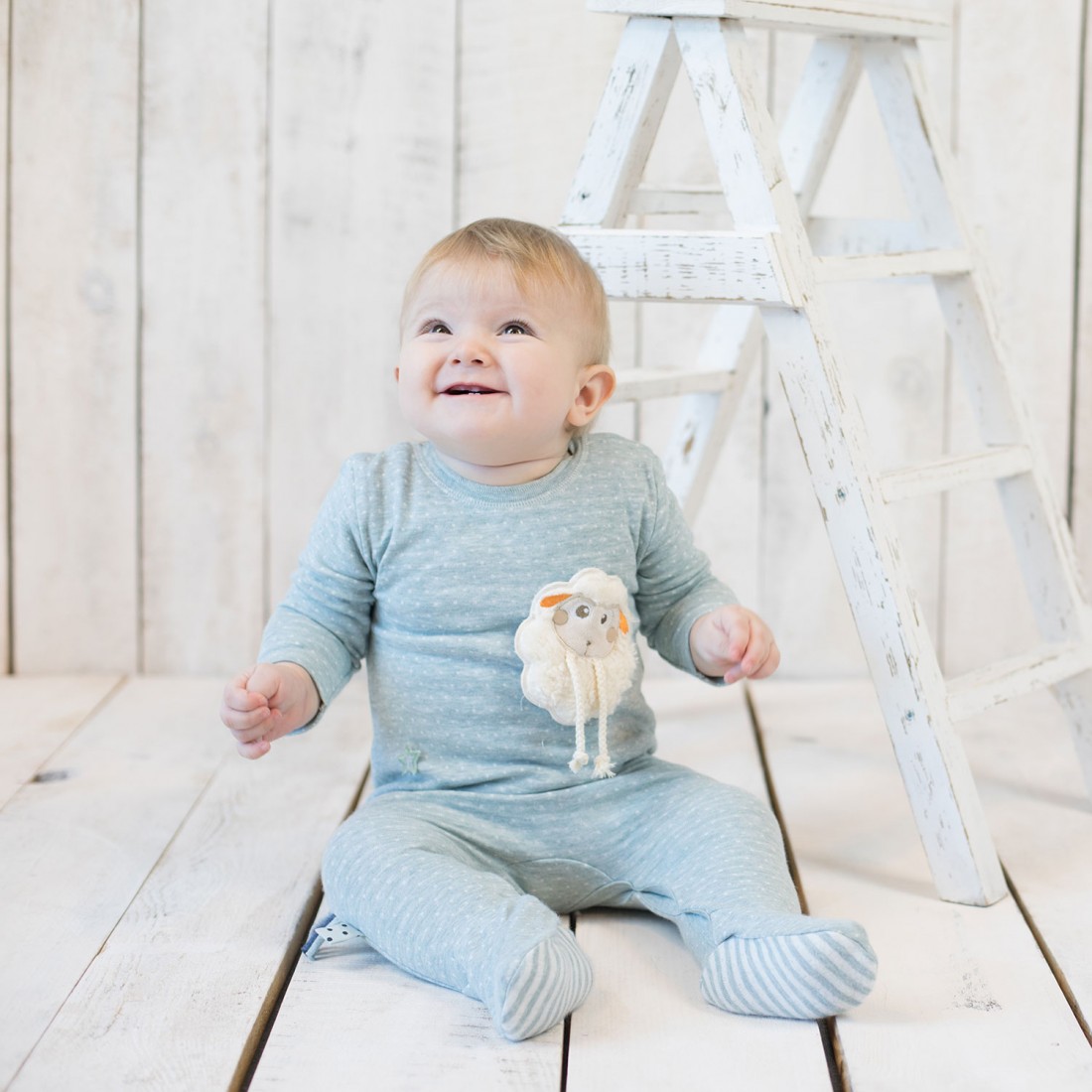 OrganicEra Organic Sleepsuit, Aqua Melange