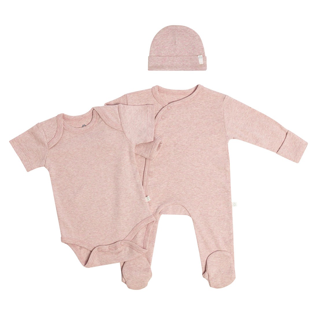 OrganicEra 3 pcs Set (0-3 Months), Rose 