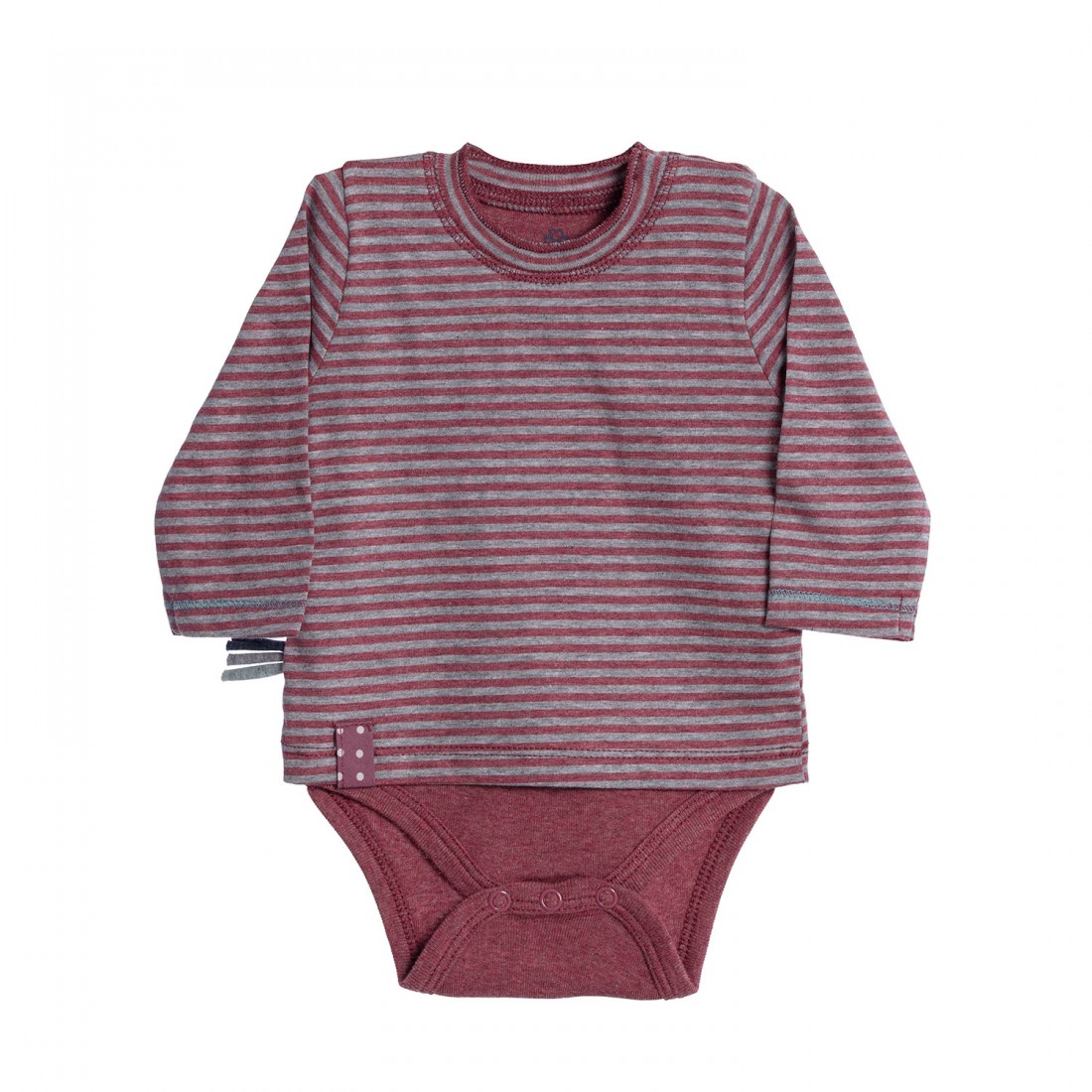 OrganicEra L/S Shirt Body, Bordeaux Melange